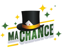 Logo MaChance — cappello a cilindro con carte da gioco